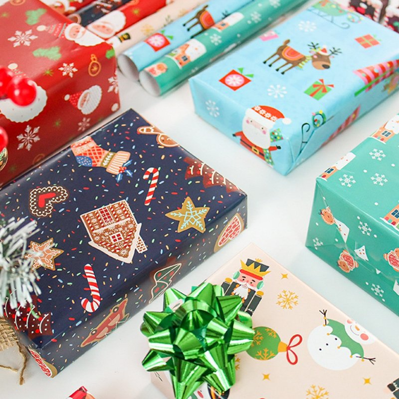 50x70cm Merry Christmas Gift Wrapping Paper New year Artware Packing Package Paper Christmas Paper