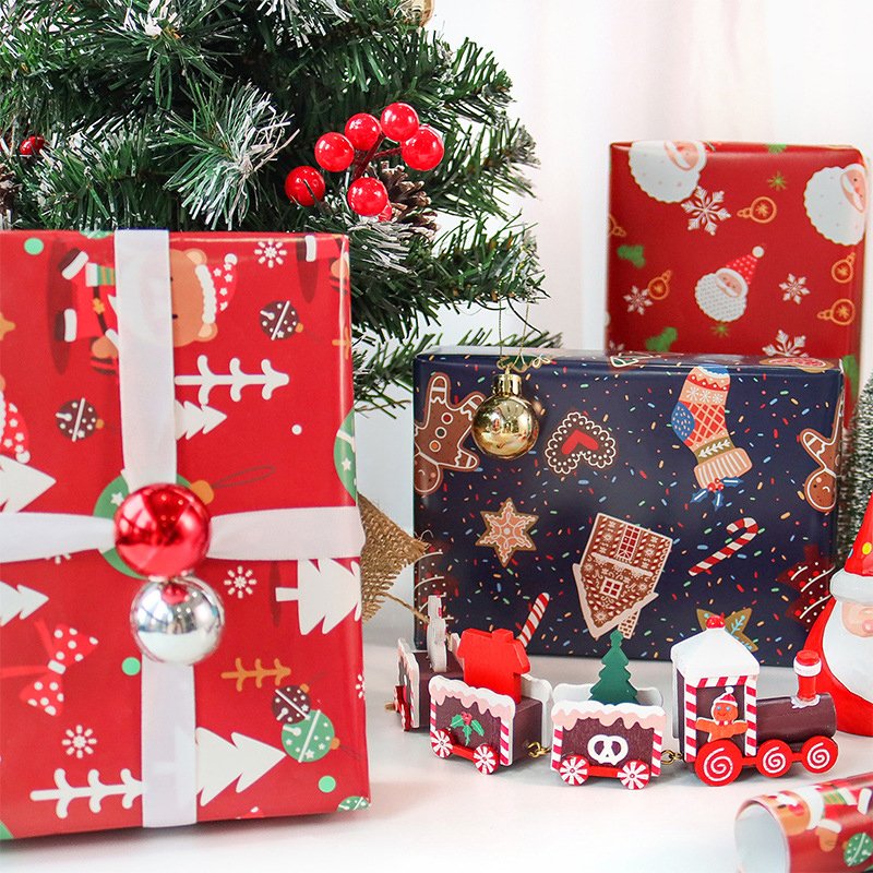 50x70cm Merry Christmas Gift Wrapping Paper New year Artware Packing Package Paper Christmas Paper
