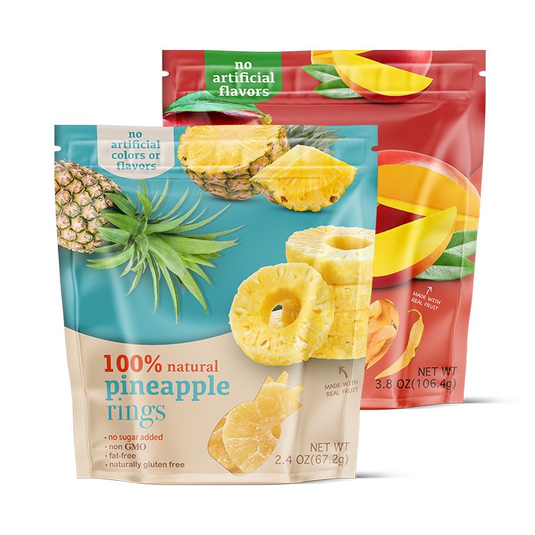 High Quality Biodegradable Self Custom Kraft Paper Laminated Dried Fruits Stand Up Pouch Bag With Zipper For Food Packaging