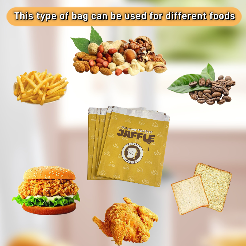 Custom Greraseproof Paper Bag Food Wax Lined Pastry Bread Baked Toast Bag Printed Bakery Snack Food Packaging Bag Printed Logo