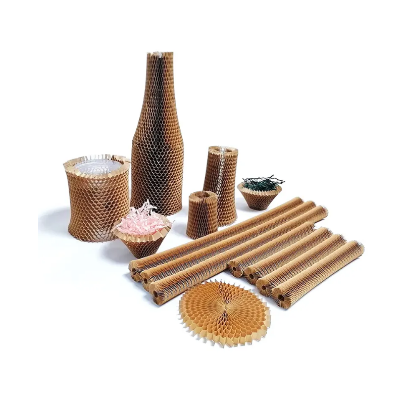 Degradable Honeycomb Kraft Wrapping Paper Sleeve Wine Glass Bottle Cushioning Protection Honeycomb Packing Paper Sleeve