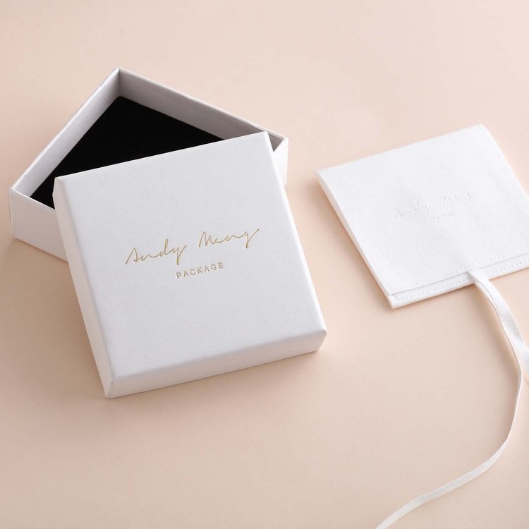 Small square bracelet earrings ring packaging jewellery cardboard boxes with lids and jewelry pouch