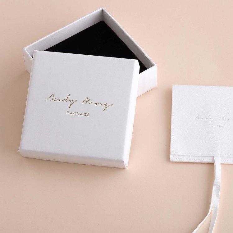 Small square bracelet earrings ring packaging jewellery cardboard boxes with lids and jewelry pouch