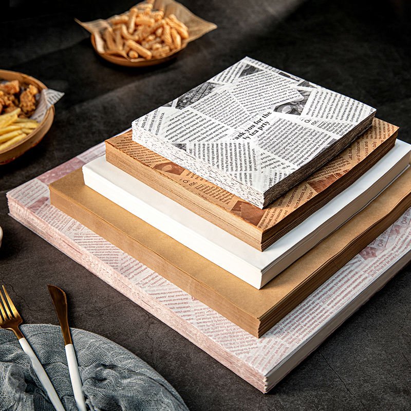 Beigu Mirco-Pak Printed Burger Packaging Wax Coated Kraft Paper For Food Burger Patty Food Wrapping Food Grade Wax Paper