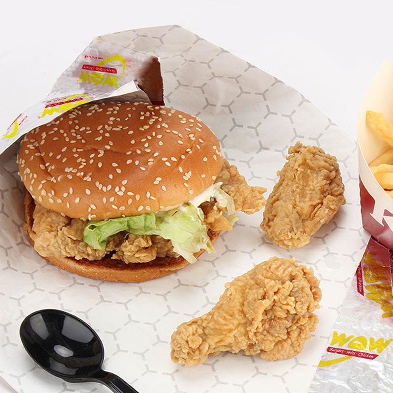 Beigu Mirco-Pak Printed Burger Packaging Wax Coated Kraft Paper For Food Burger Patty Food Wrapping Food Grade Wax Paper