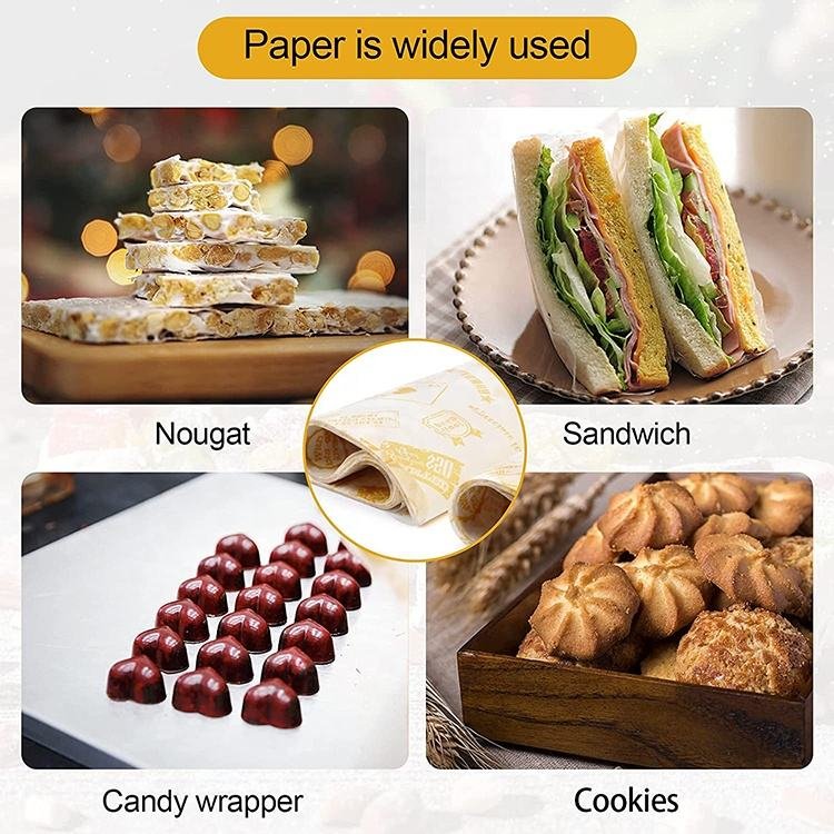 Beigu Mirco-Pak Printed Burger Packaging Wax Coated Kraft Paper For Food Burger Patty Food Wrapping Food Grade Wax Paper