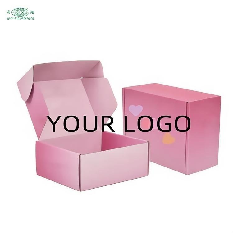 Factory custom Pink Corrugated Shipping Box for Makeup Brush Paper Mailer Packaging Box for Cosmetics