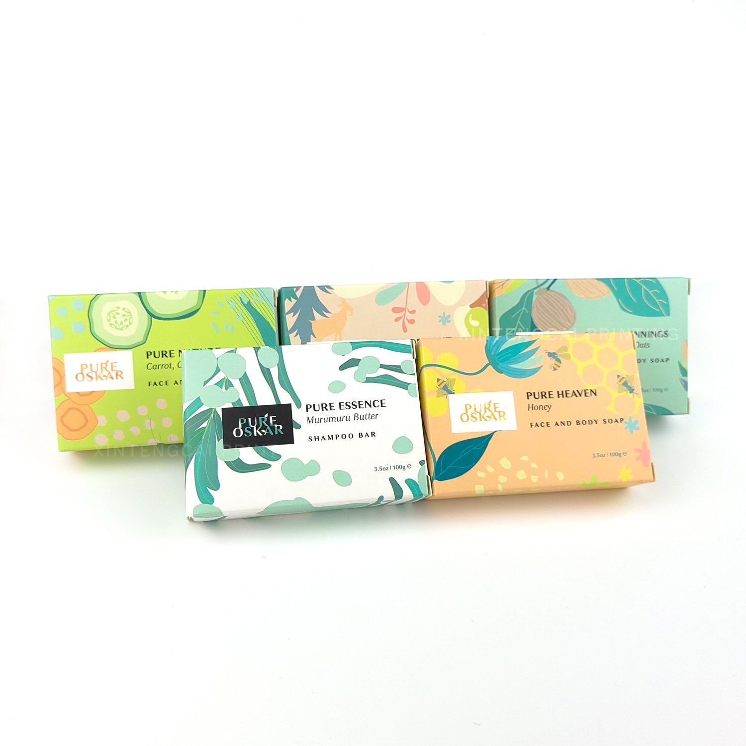 Full Colors Custom Printing Recycled Small Handmade Soap Art Paper box Packaging Wholesale