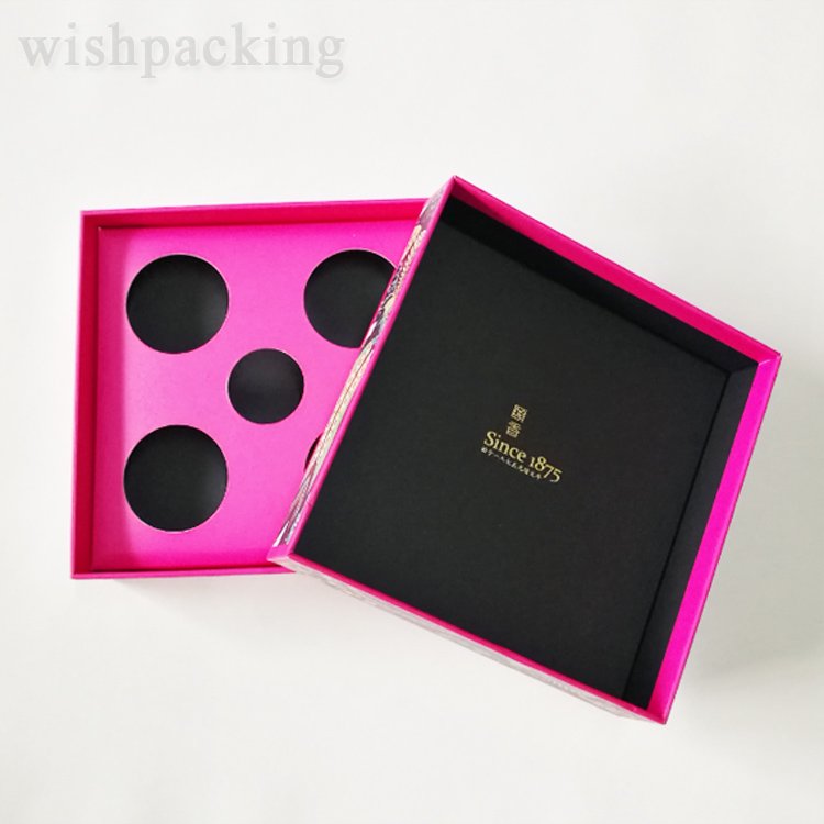 Custom Chocolate Candy Moon Cake Egg-Yolk Puff Package Cardboard Gift Box 5 Dividers For Sweet Paper Packaging Box