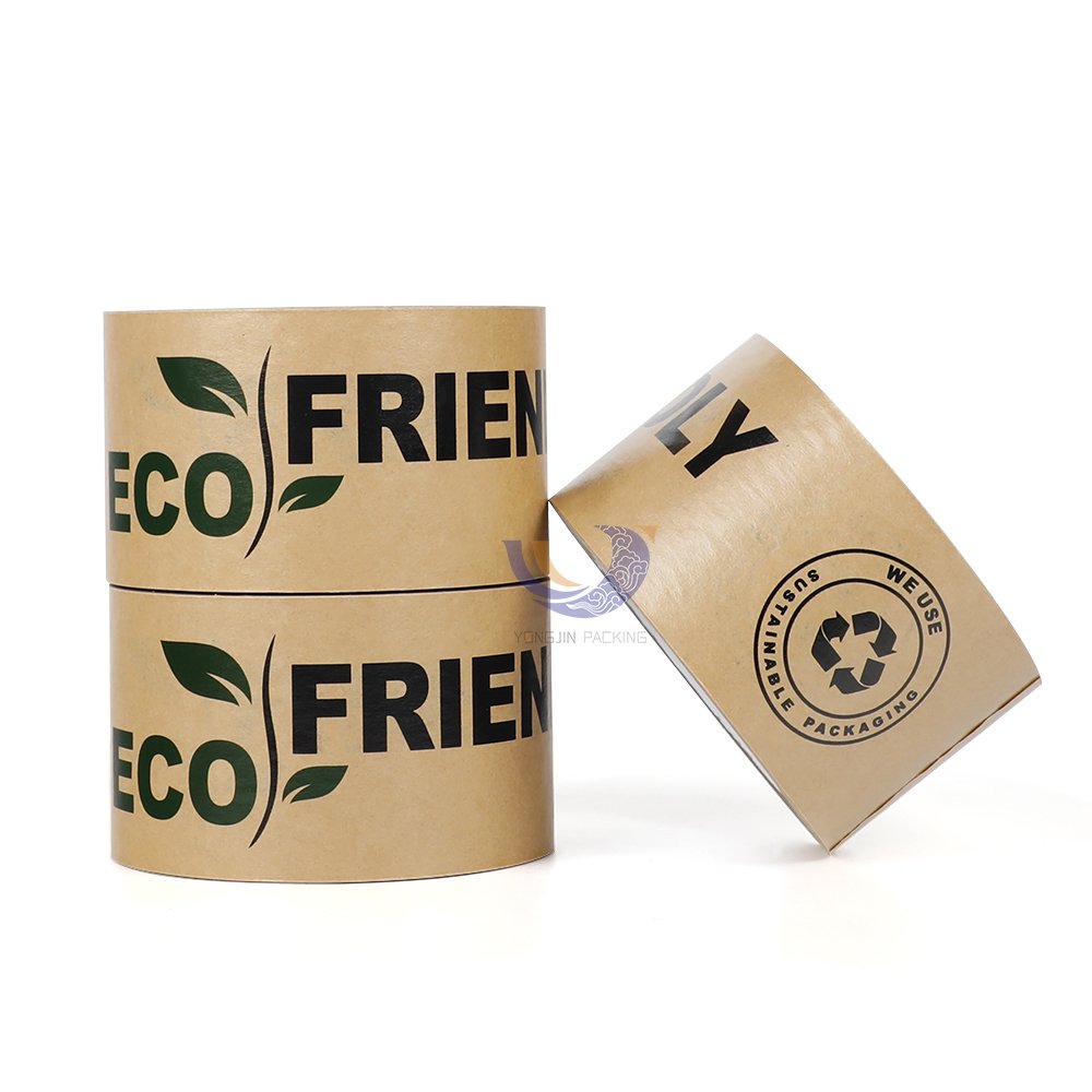 Eco Friendly Printed Logo Packing Sealing Self Adhesive Kraft Tape
