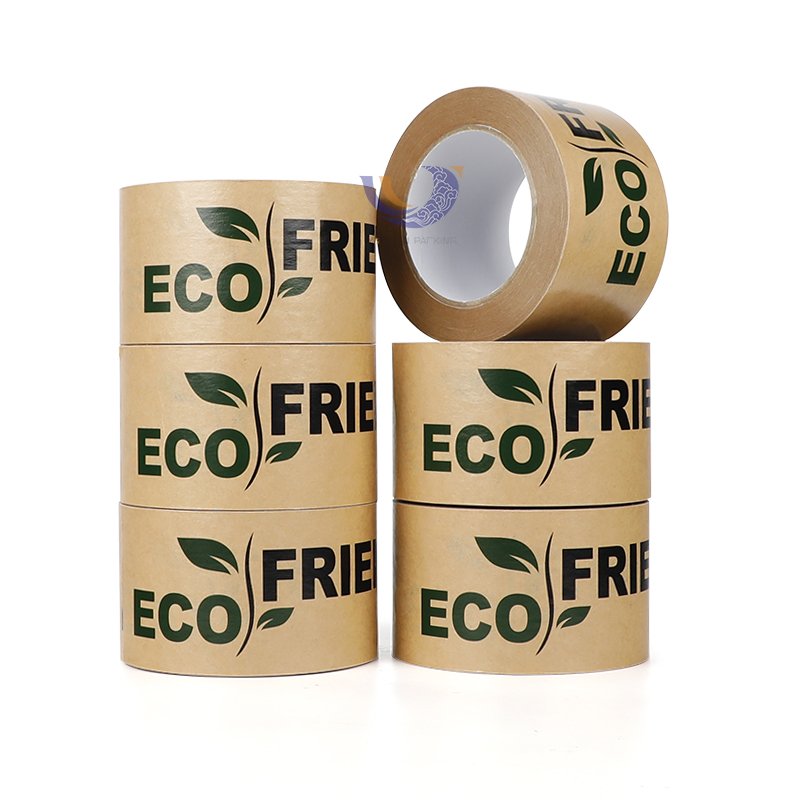 Eco Friendly Printed Logo Packing Sealing Self Adhesive Kraft Tape