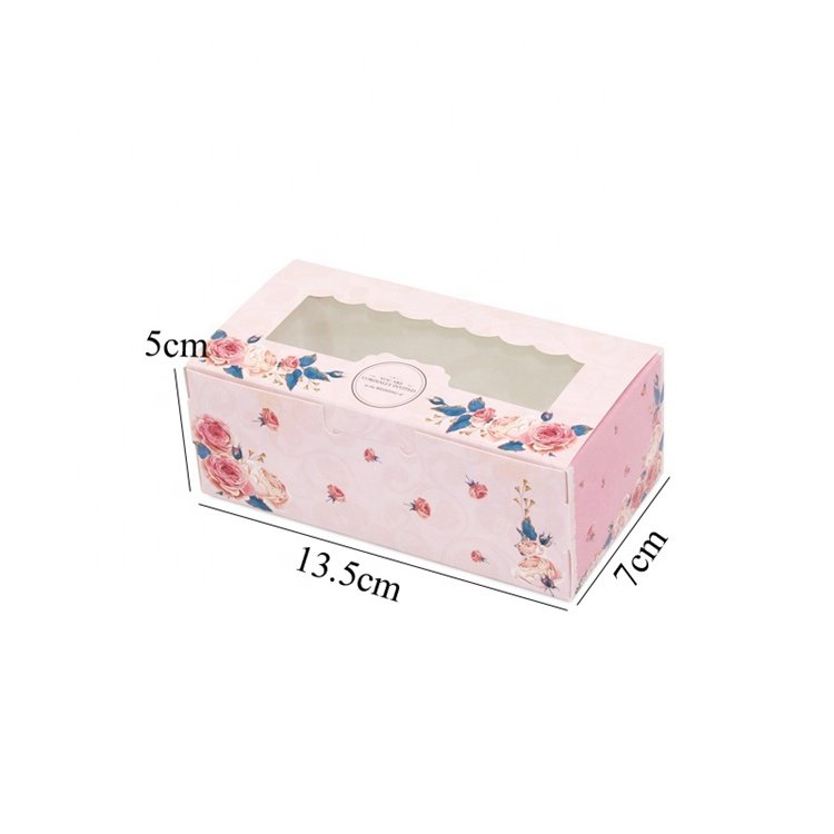 Customize Wholesaler Food-grade Cake Box With Clear Plastic Window for Pastry Cupcake Cookies packing