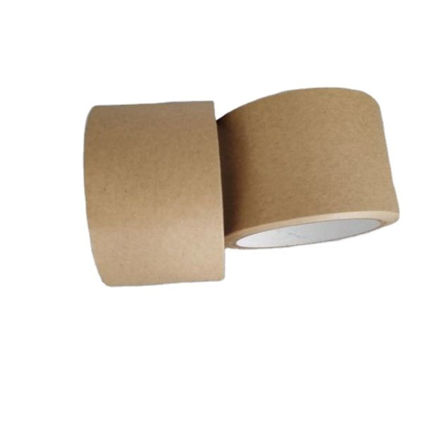 Non plastic and environmentally friendly kraft paper with strong degradable adhesion packaged with white brown kraft paper tape