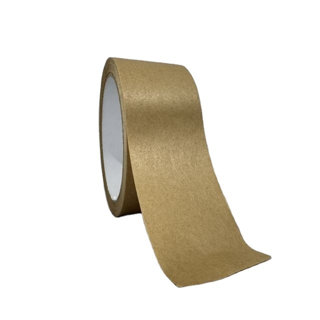 Non plastic and environmentally friendly kraft paper with strong degradable adhesion packaged with white brown kraft paper tape