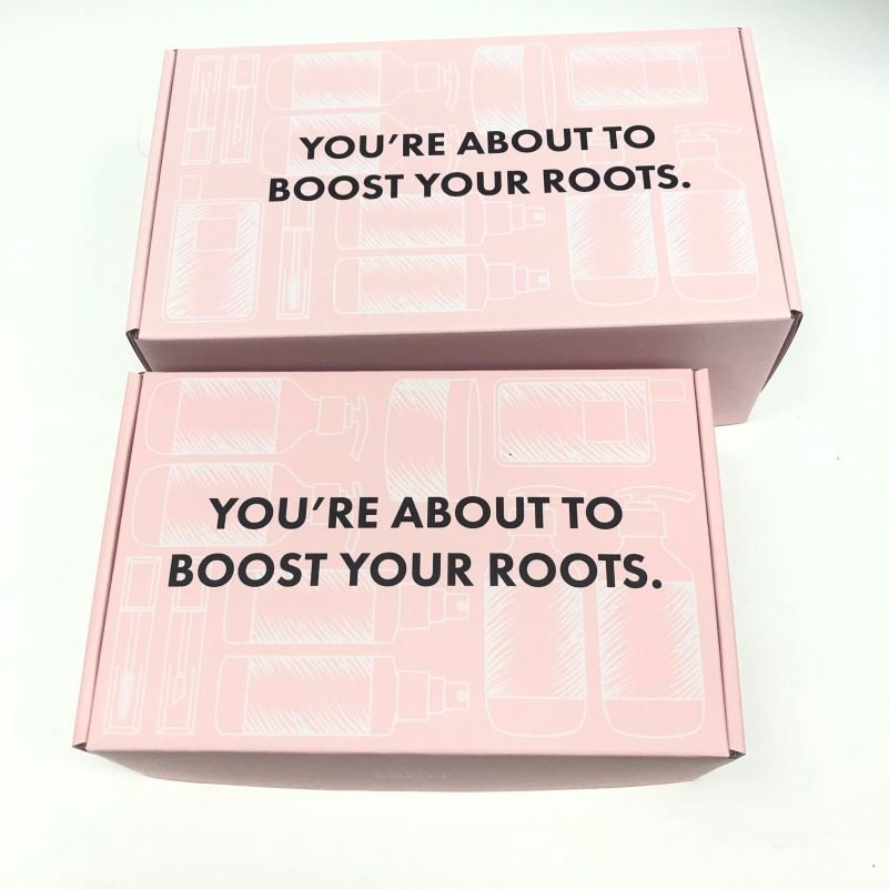 Custom Pink Private Logo Printed Corrugated Cardboard Folding Packaging Shipping Carton Paper Mailing Postal Box