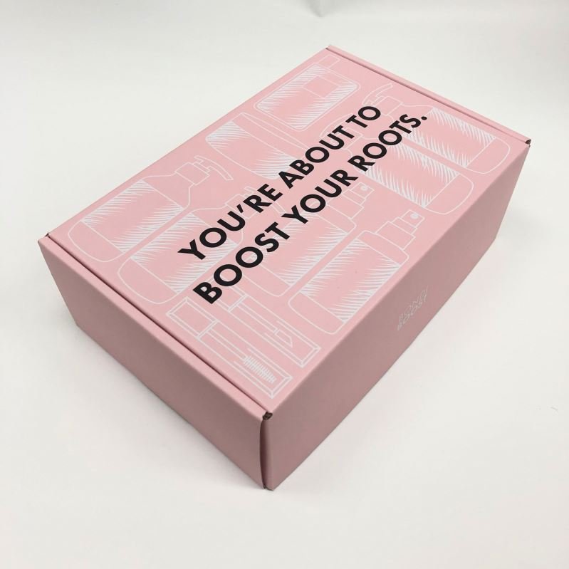 Custom Pink Private Logo Printed Corrugated Cardboard Folding Packaging Shipping Carton Paper Mailing Postal Box