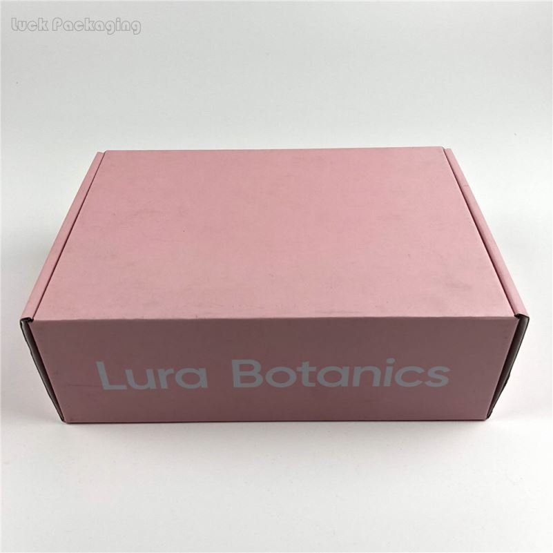 Custom Pink Private Logo Printed Corrugated Cardboard Folding Packaging Shipping Carton Paper Mailing Postal Box