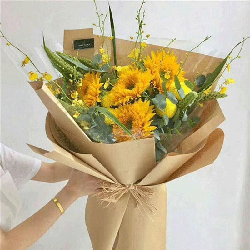 Custom Blank Brown Kraft Folded Paper for Flowers Decoration Recycled Gifts Wrapping Paper Roll