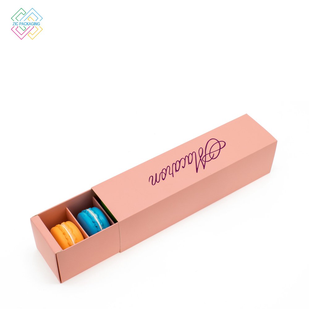 Wholesale Price Disposable Macoron Bakery Packaging Drawer Box Cookie Packaging Paper Boxes with Custom Logo
