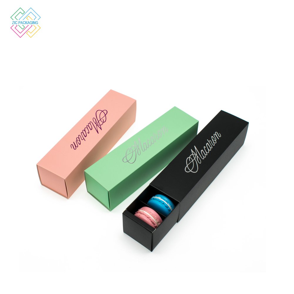 Wholesale Price Disposable Macoron Bakery Packaging Drawer Box Cookie Packaging Paper Boxes with Custom Logo