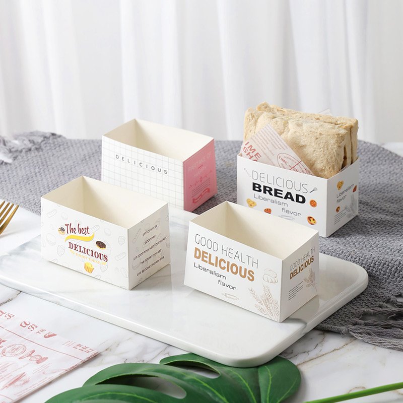 Carton Sandwich Packaging Paper Box Printed Greaseproof Sandwich Wrapping Paper Disposable Food Packaging Offset Printing