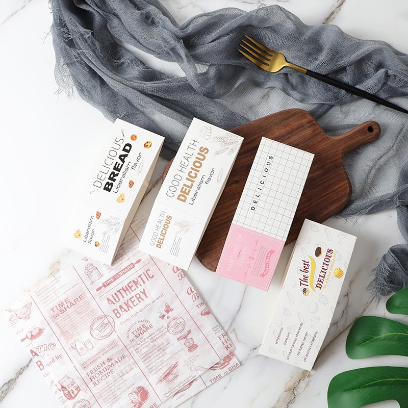 Carton Sandwich Packaging Paper Box Printed Greaseproof Sandwich Wrapping Paper Disposable Food Packaging Offset Printing
