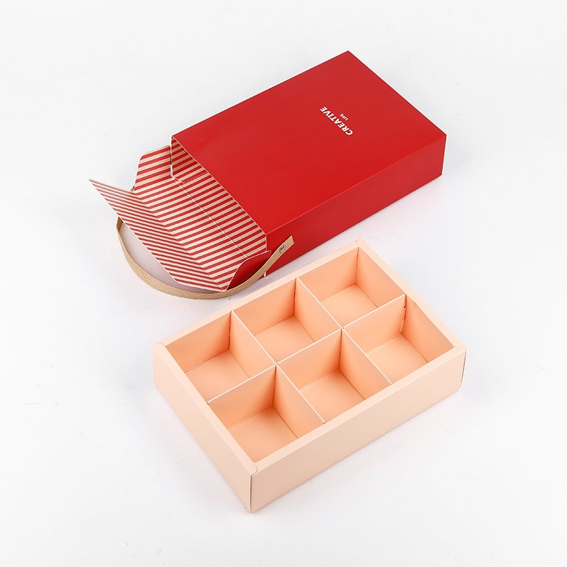 Wholesale Food Biscuit Macaron Mochi Donut Cookie Sliding Paper Packing Box Drawer Gift Packaging Boxes With Handle