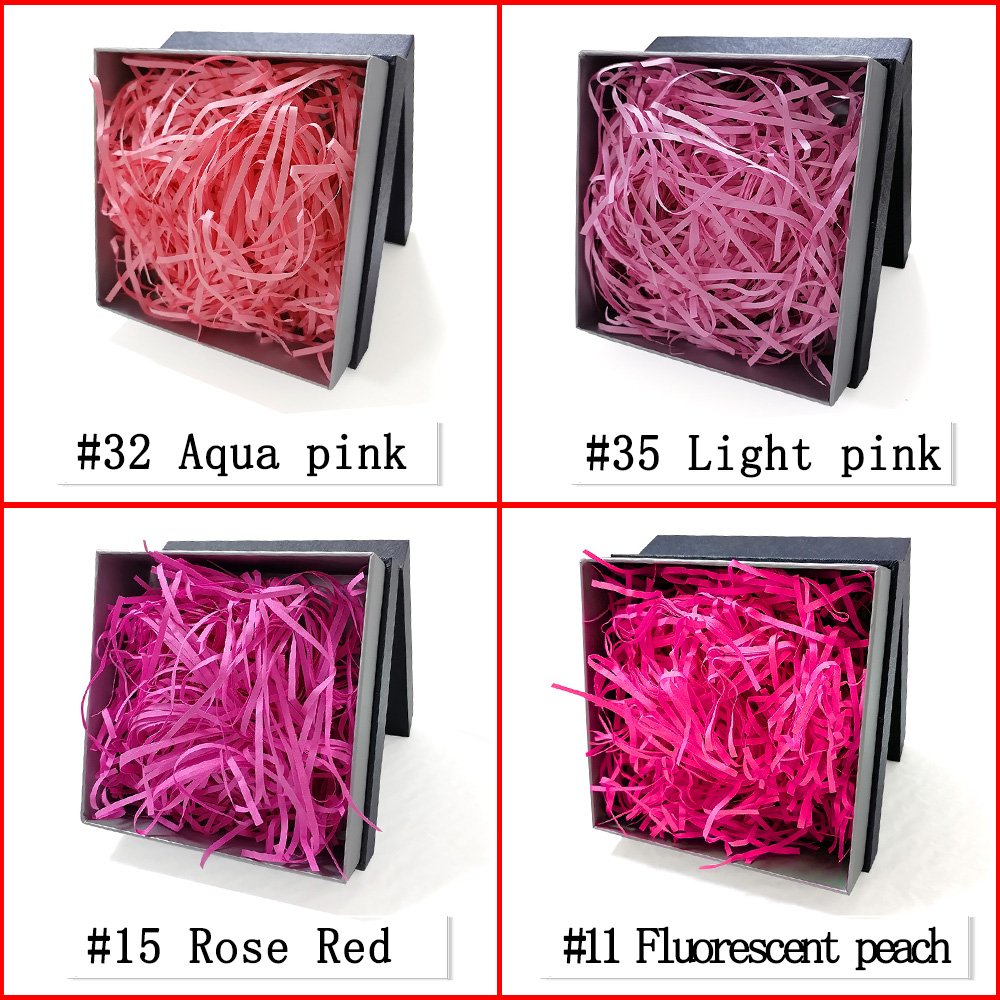 Luxury custom 1kg parcel pink colorful packing gift box shredded tissue paper crinkle filling packaging shredded paper