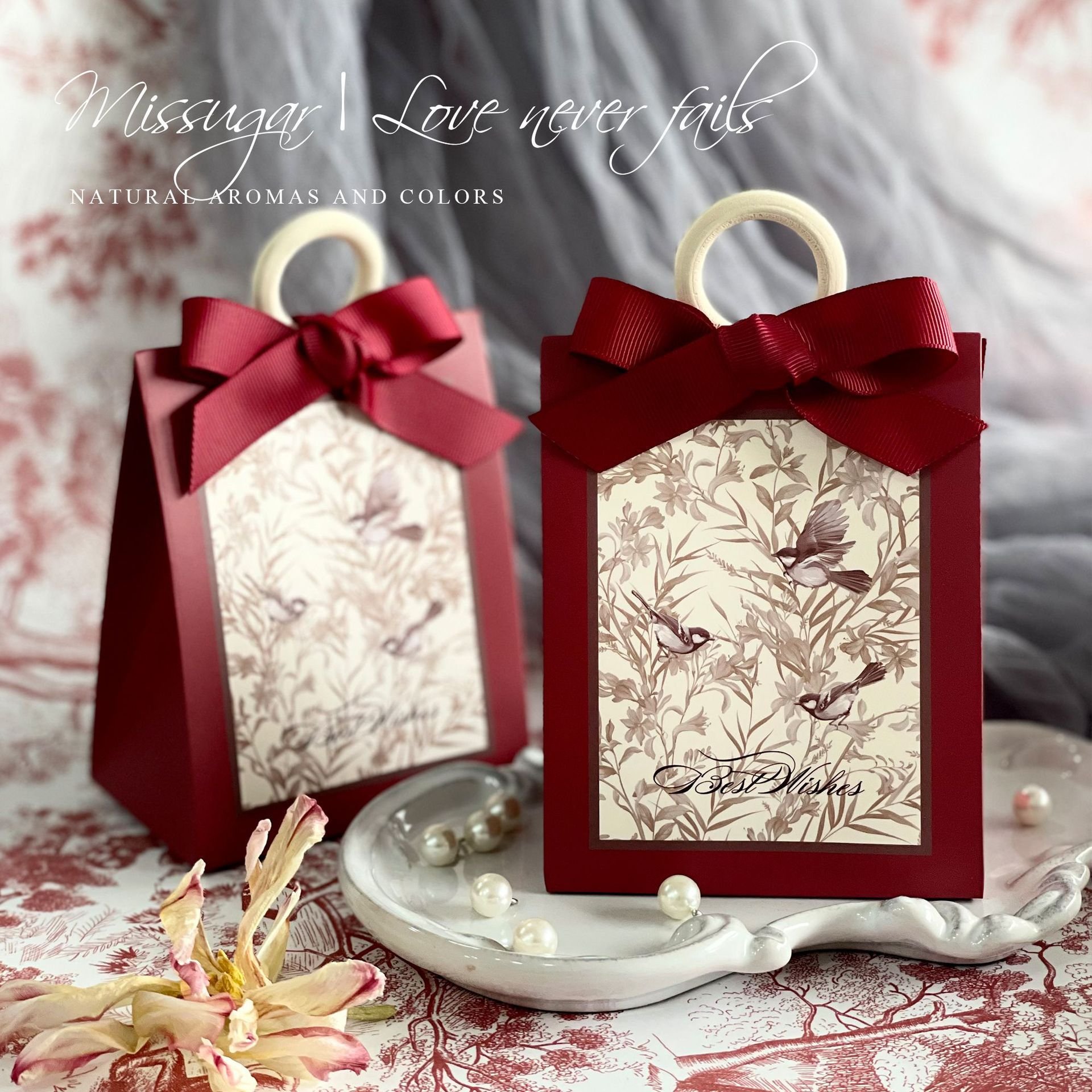 Vintage Wedding Candies Gift Box with Ribbon For Party Confetti Box Luxurious Chocolate Candy Packaging Box