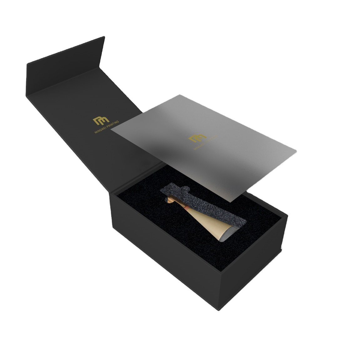 Customize Perfume Box 50ml 100ml Black Rigid Cardboard Magnetic Paper Packaging Box Bottles Packing With Foam Insert