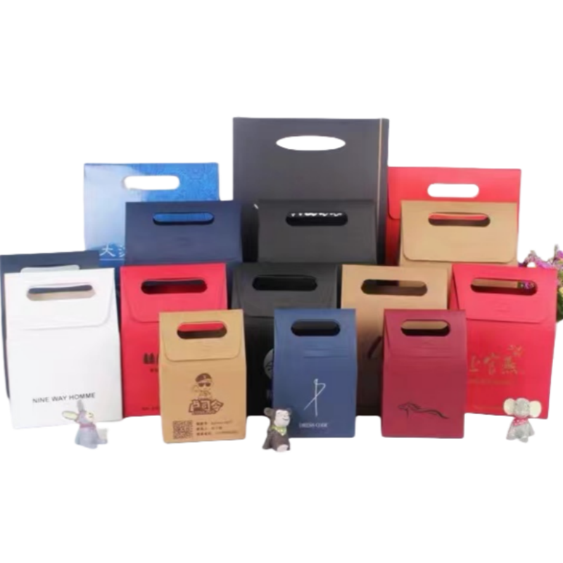 customized Baking Kraft paper biscuit bag donkey-hide gelatin cake packaging gift bag tea tote food bag