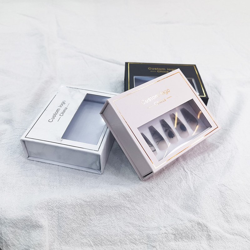 custom logo magnetic paper box wholesale rigid gift box for press on nail