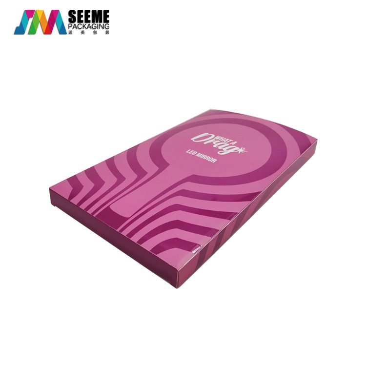 Full color printing cardboard packing gift paper box with embossed braille laque spots and UV logo