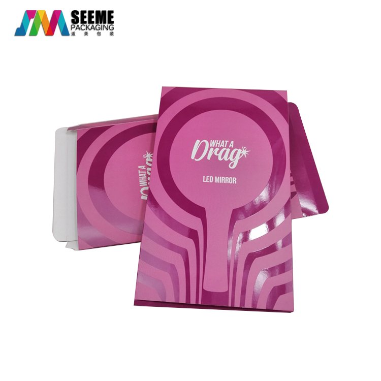Full color printing cardboard packing gift paper box with embossed braille laque spots and UV logo