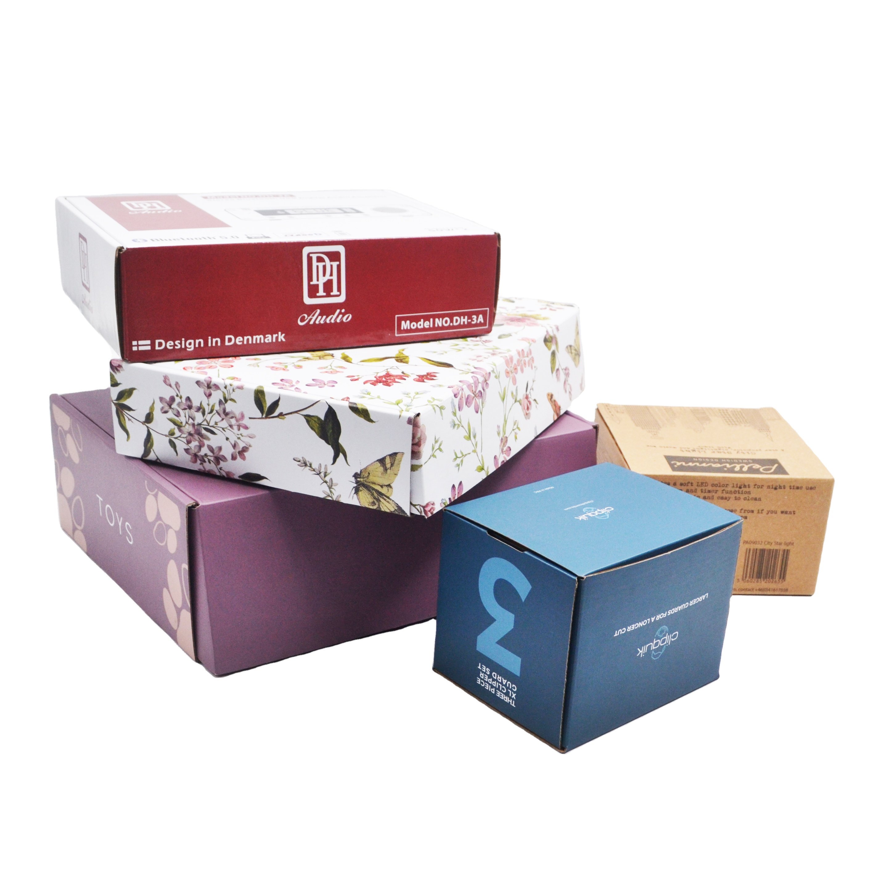 Custom Colored Printed Packaging Corrugated Cardboard Mailer shipping paper box for shoe