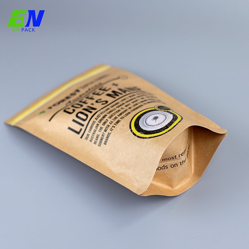 Digital Printing Dry Food Custom Kraft Paper Stand Up Food Packaging Pouch Bag With Normal Zipper