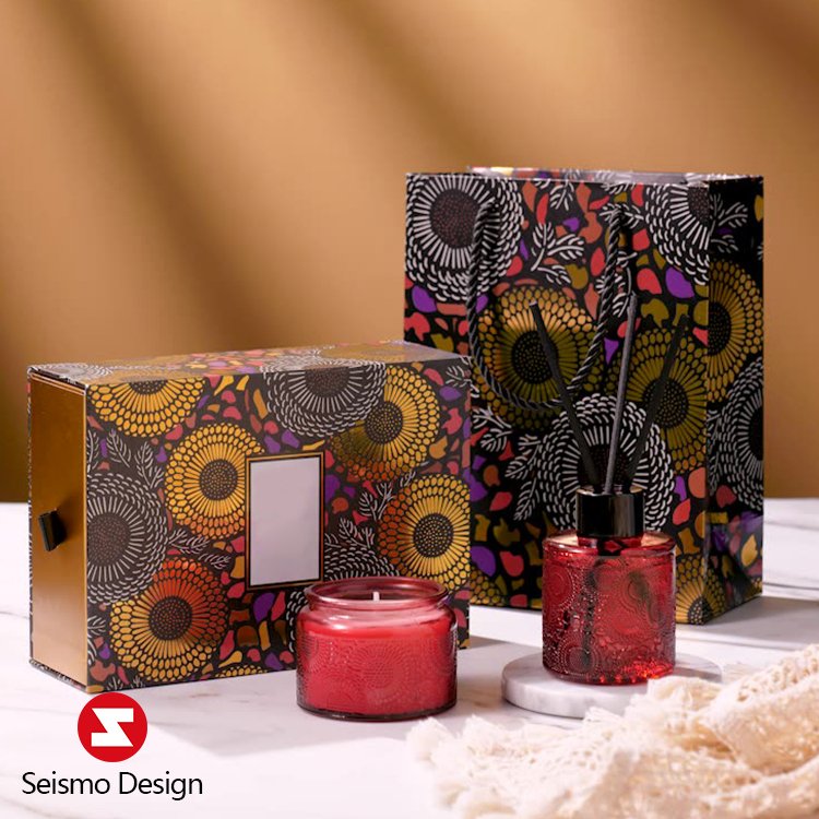 Seismo Packaging Design Hign-end Rigid Cardboard Paper Candle Gift Sliding Packk Drawer Packaging Box Custom Logo