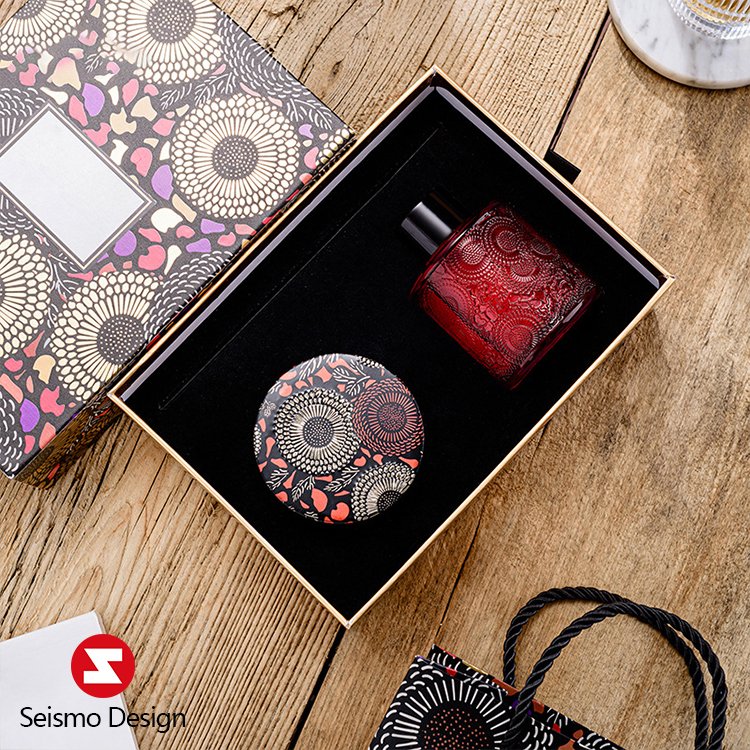 Seismo Packaging Design Hign-end Rigid Cardboard Paper Candle Gift Sliding Packk Drawer Packaging Box Custom Logo