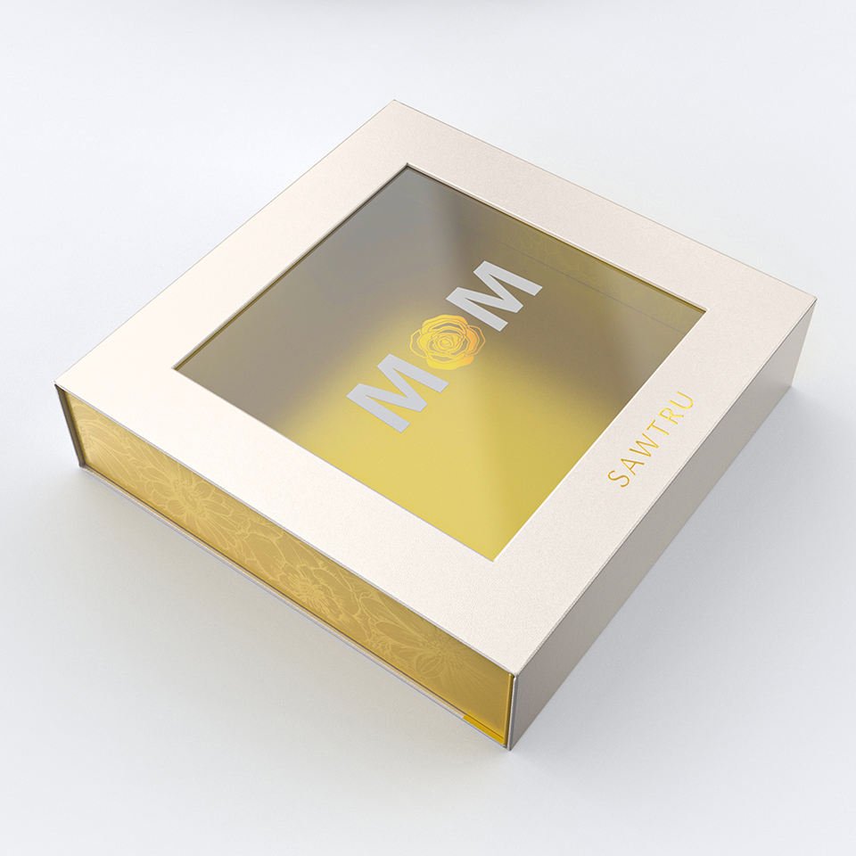 Luxury Tissue White Paper Display Box Packaging Paper Gift Box With Clear Window Thin Paper Box