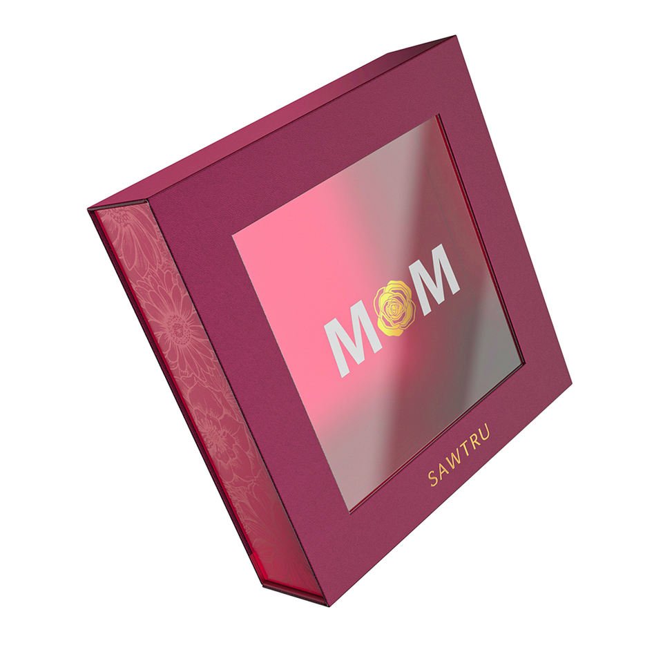 Luxury Tissue White Paper Display Box Packaging Paper Gift Box With Clear Window Thin Paper Box