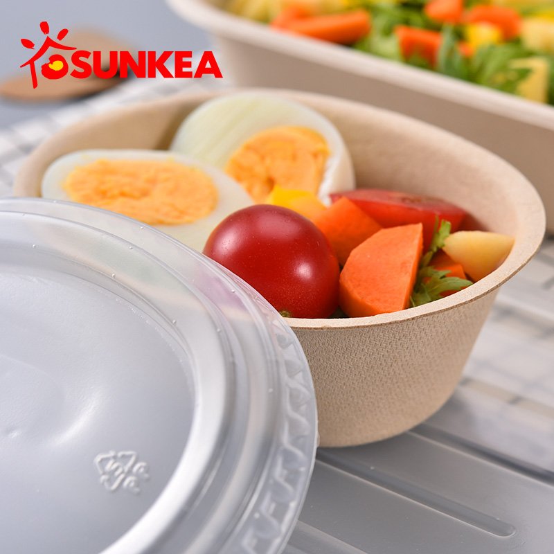 Biodegradable compostable pulp packaging box for salad