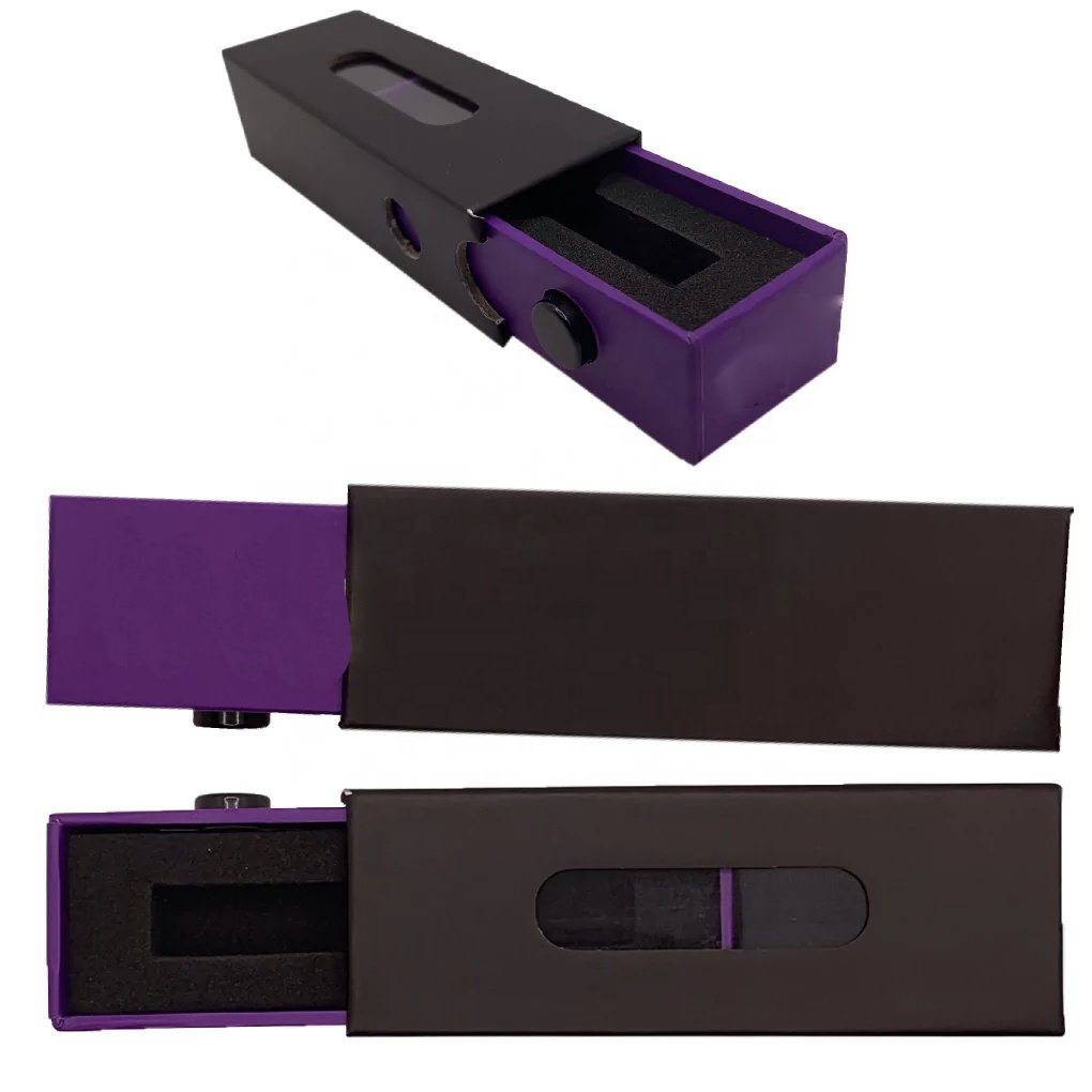 Child Proof Drawer Ceramic cart packaging 0.5ml 1ml Packaging Box shiny holographic logo printing boxes