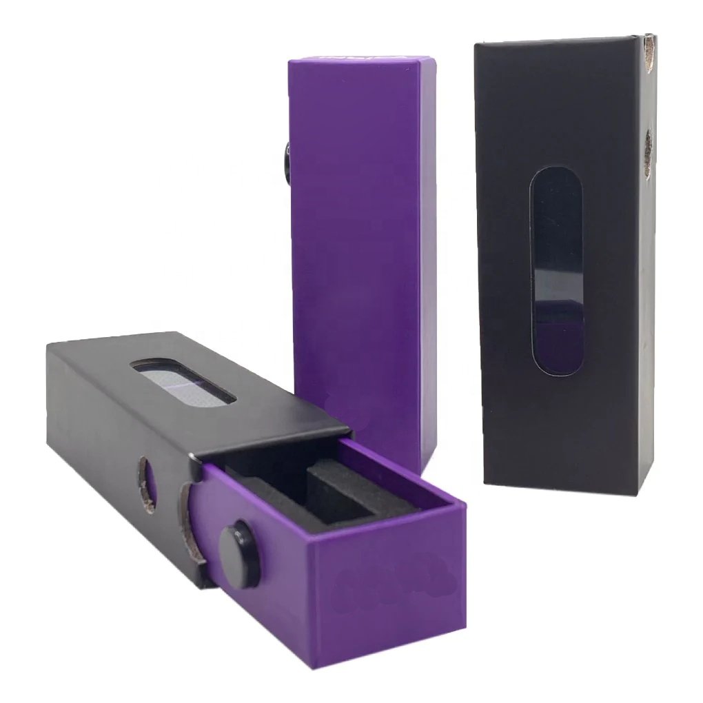 Child Proof Drawer Ceramic cart packaging 0.5ml 1ml Packaging Box shiny holographic logo printing boxes