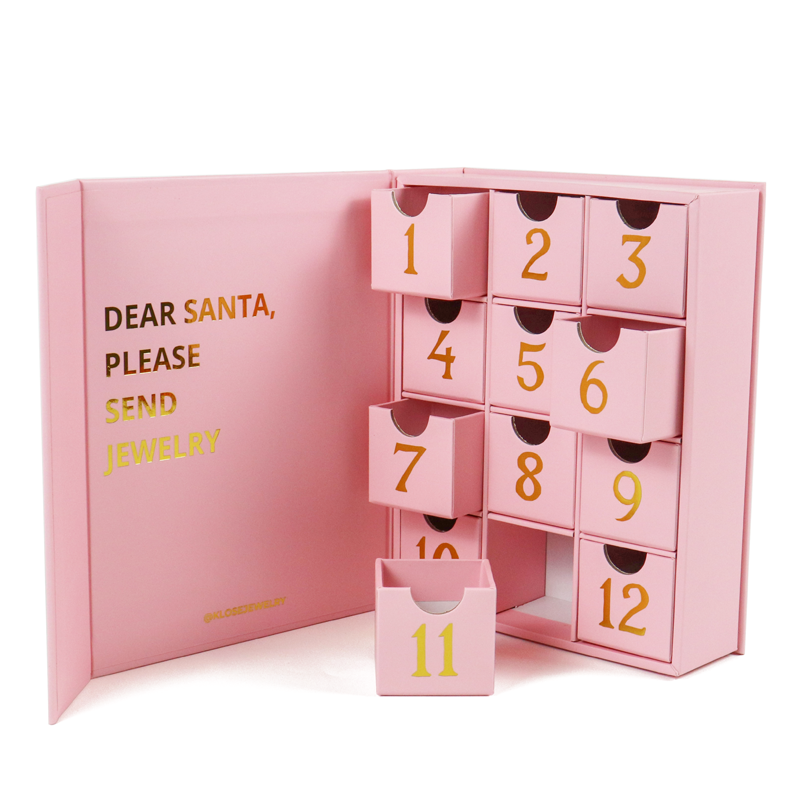 customize printing egant jewellery packaging paperboard sweets gift box cases candy advent calendar chocolate drawer paper box
