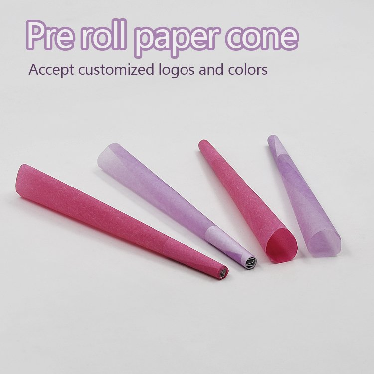 Custom Flavored Rolling Paper Natural Herbal Kingsize Pre Rolled Cones for Retail Small Box
