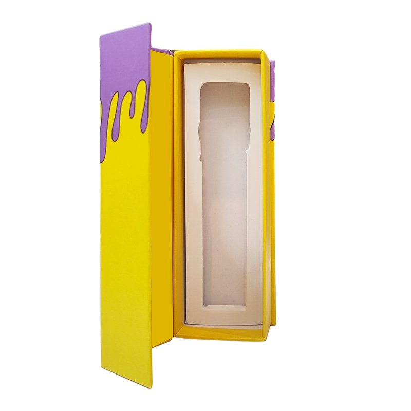 Luxury Custom Pre SmellProof Roll Yellow Long Magnet Clamshell Packaging Paper Box Pack