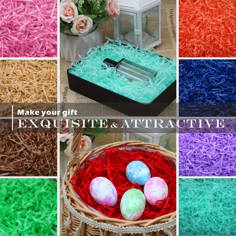 GLY PACKAGING wholesale crepe paper for packing shredded paper tissue packing for gift package box packaging Shredded paper