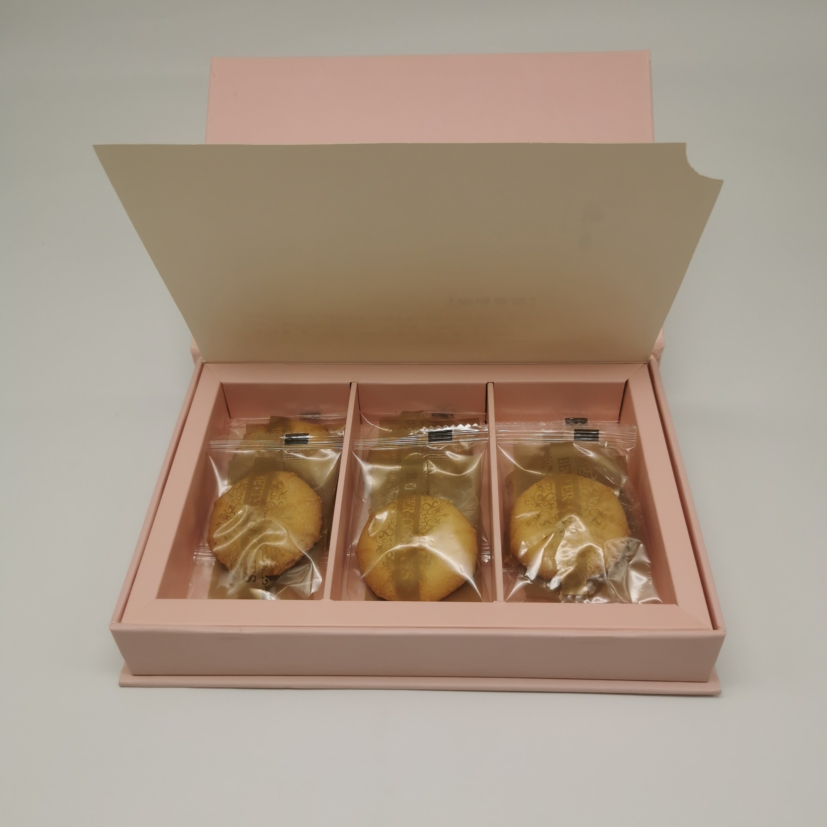 wholesale custom paper book shaped cooky chocolates packaging box with dividers