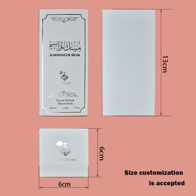 Boite Fsc Luxury Silver Foil UV Embossing anti shake Gift Cosmetics Packaging Perfume paperboard Paper Boxes with insert flute