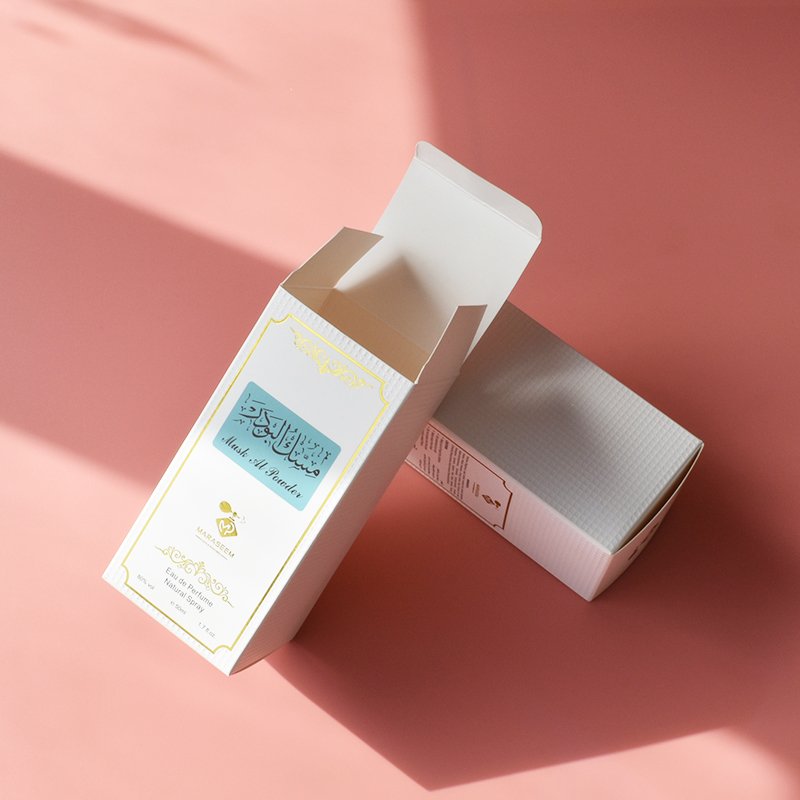 Boite Fsc Luxury Silver Foil UV Embossing anti shake Gift Cosmetics Packaging Perfume paperboard Paper Boxes with insert flute